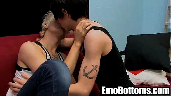 A pair of blonde and brunette emo twinks are fucking