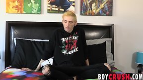 Desirable teenager justin stone makes penis seed in solo interview