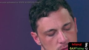 Fisted hunk ass licking during 3some