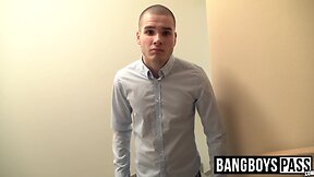 Teenage man swallows chubby pecker and craves for wild ass fuck