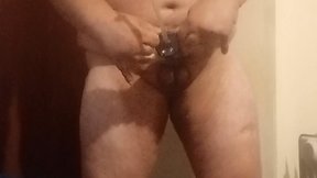 Mofo2121 plays with cock pump and rings in panties