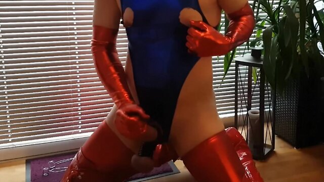 Crossdresser sissy pig wanks their big fat cock