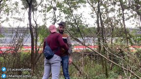 My friend and i engaging in public activity