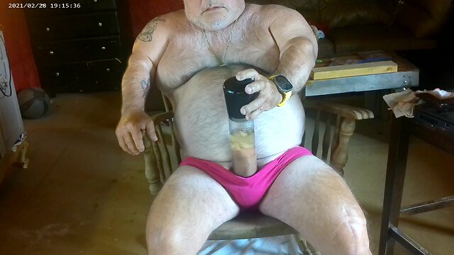 Wet pump and panties with cum