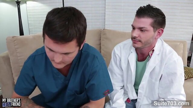 Excited gays drilling hard