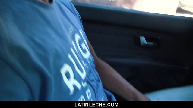 Latinleche sugary teenager sucks cameraman’s penis in a car for some cash