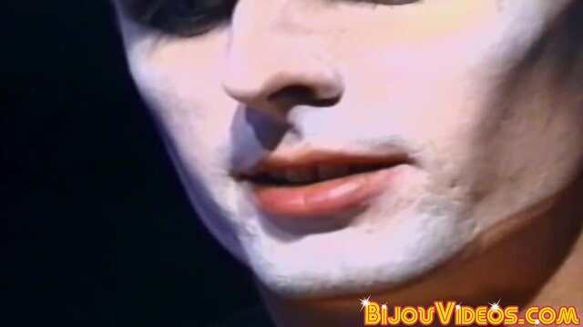 Classic appealing gay slurping dick and receiving it anally