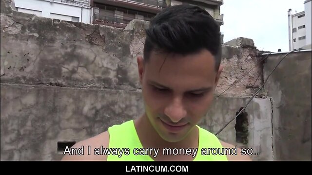 Straight latin twink & gay best friend fuck for cash