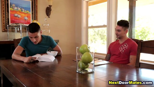 Straight guy having first time gay sex with his brother’s friend