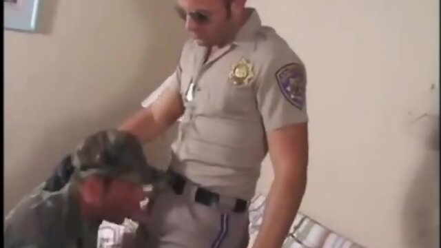 Soldier and cop fuck