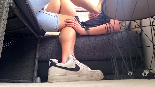 Foot fun with my buddy: indulging in our shared foot fetish