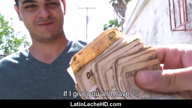 Paying for pleasure: latino jock gets persuaded for anal and blowjob by gay stranger on the street