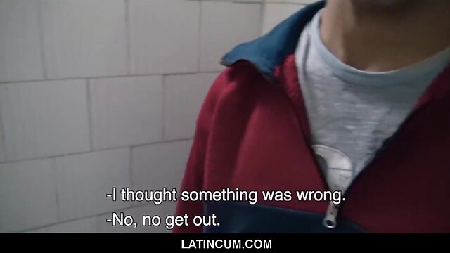 Straight latin twink wakes up to gay guy offering cash in bathroom stall pov